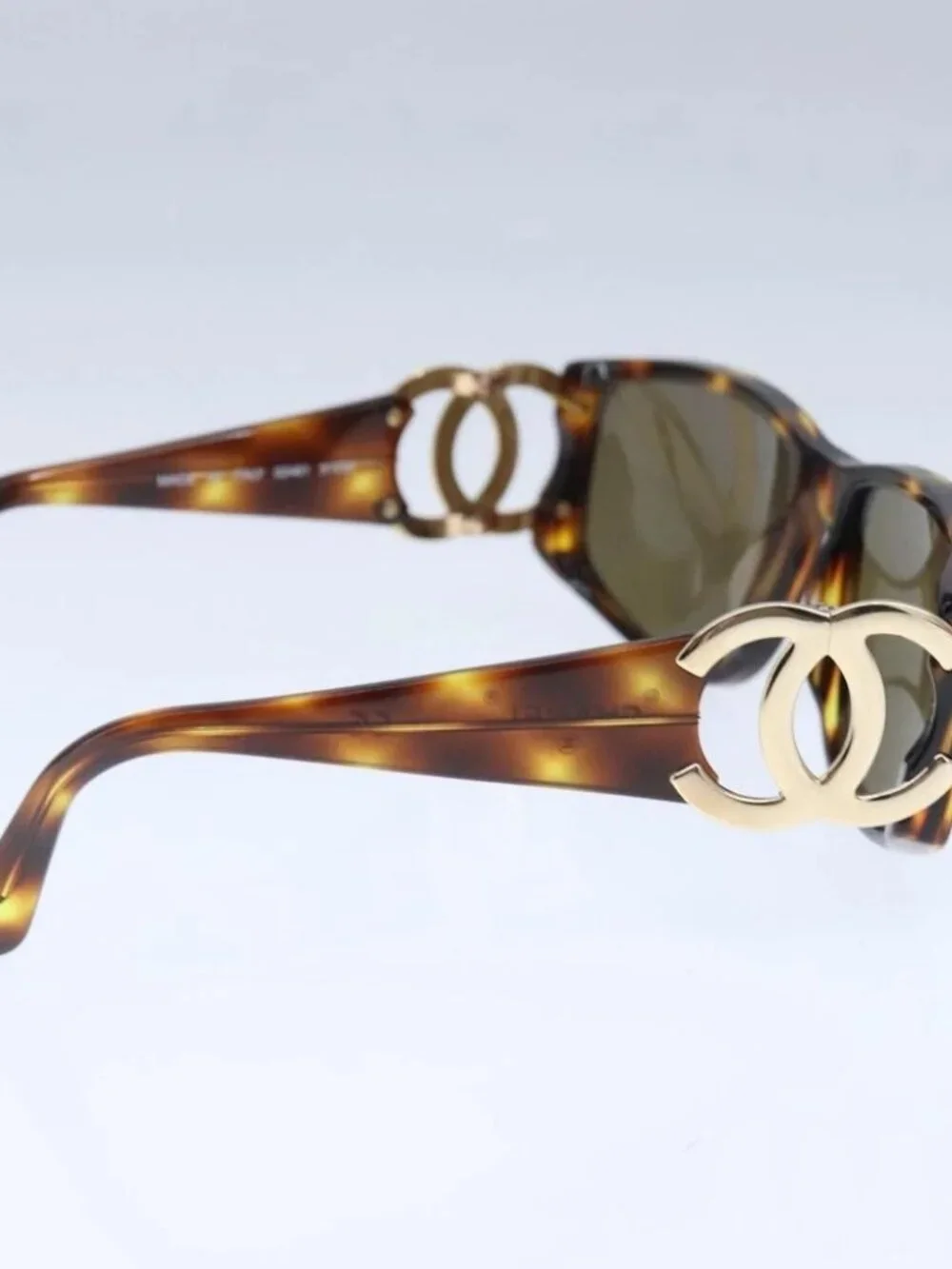 CHANEL Sunglasses plastic Brown CC Auth ki5159V